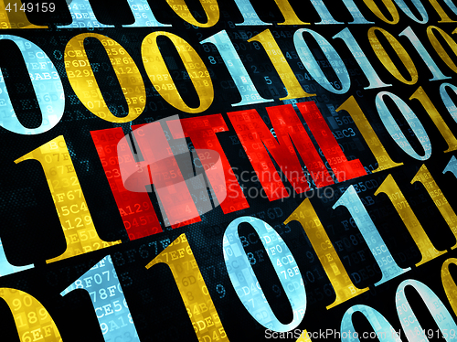 Image of Software concept: Html on Digital background