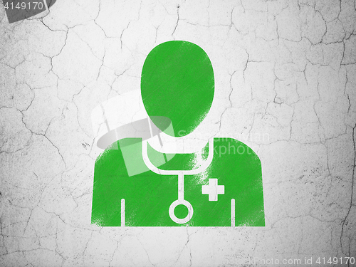 Image of Health concept: Doctor on wall background