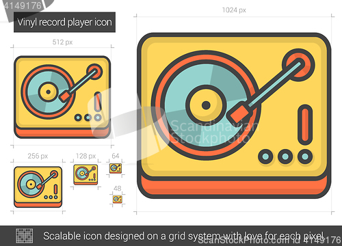 Image of Vinyl record player line icon.