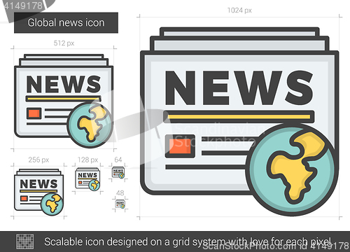 Image of Global news line icon.
