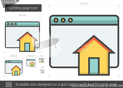 Image of Landing page line icon.