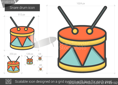 Image of Snare drum line icon.