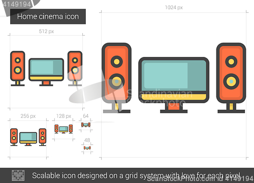 Image of Home cinema line icon.