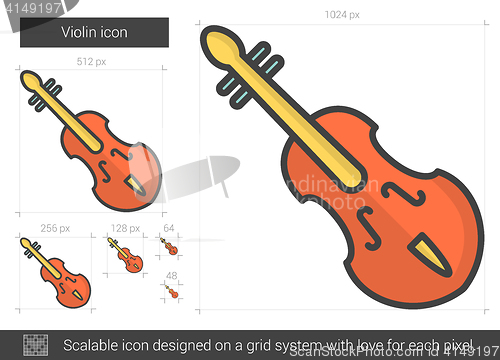 Image of Violin line icon.