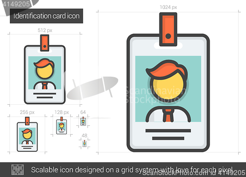 Image of Identification card line icon.