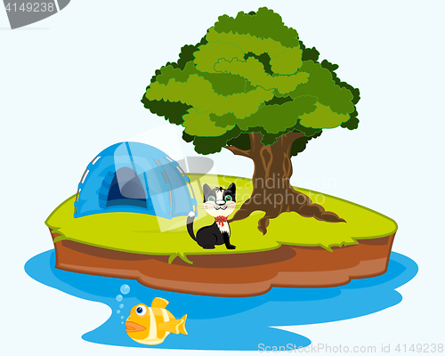 Image of Small island in ocean