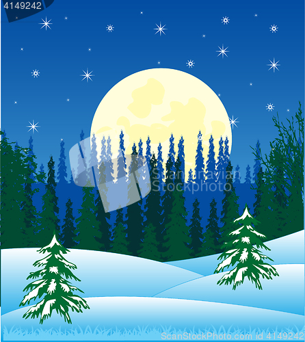 Image of Winter night and wood