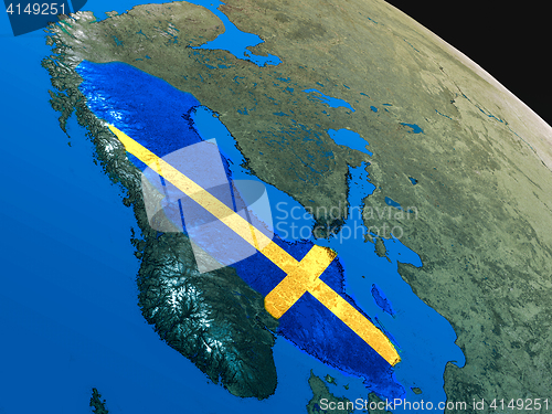 Image of Flag of Sweden from space