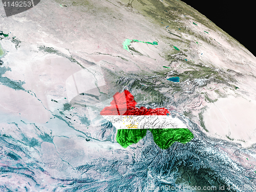 Image of Flag of Tajikistan from space