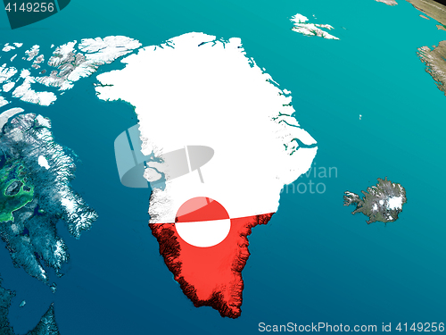 Image of Flag of Greenland from space