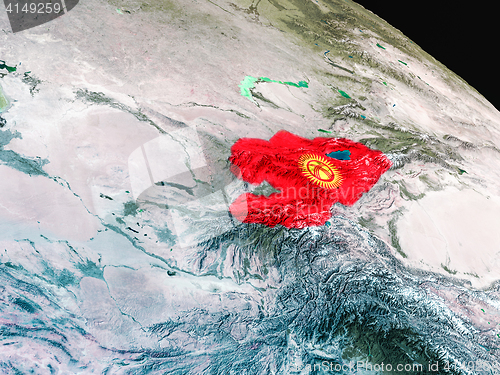 Image of Flag of Kyrgyzstan from space
