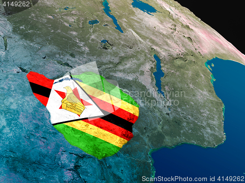 Image of Flag of Zimbabwe from space