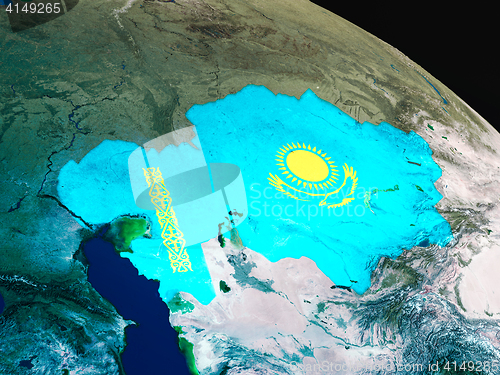 Image of Flag of Kazakhstan from space