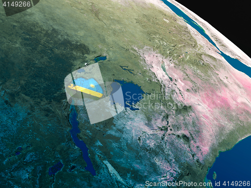 Image of Flag of Rwanda from space