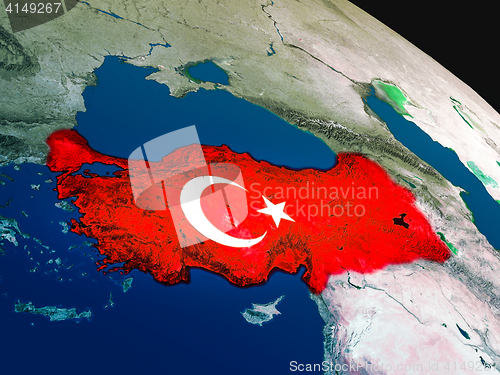 Image of Flag of Turkey from space