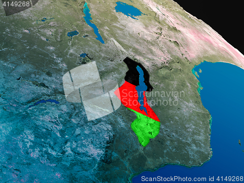 Image of Flag of Malawi from space