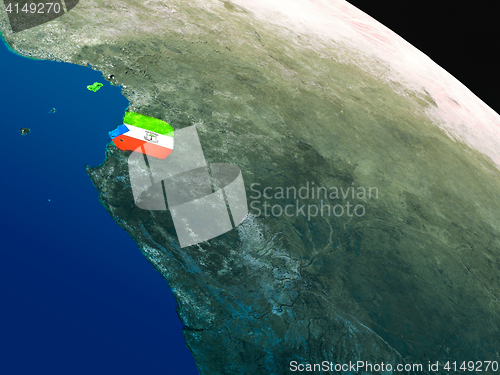 Image of Flag of Equatorial Guinea from space