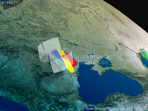 Image of Flag of Moldova from space