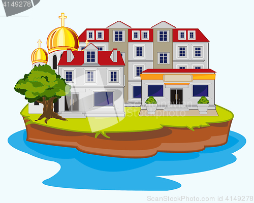 Image of City on island
