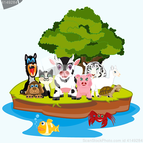 Image of Much animals on island