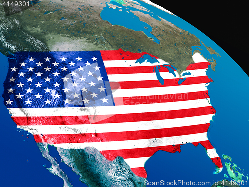 Image of Flag of USA from space