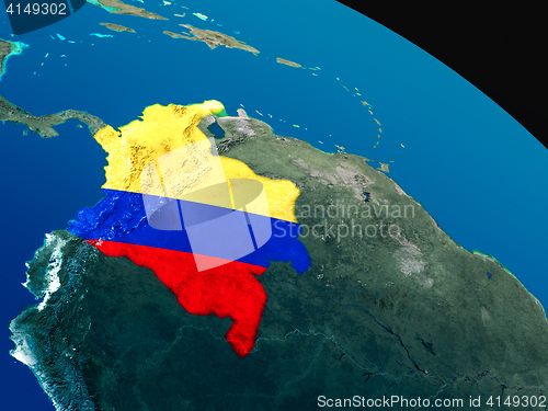 Image of Flag of Colombia from space