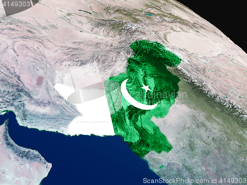 Image of Flag of Pakistan from space