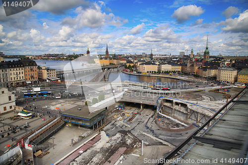 Image of STOCKHOLM, SWEDEN - AUGUST 20, 2016: Aerial view of Stockholm fr