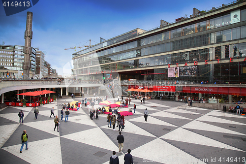 Image of STOCKHOLM, SWEDEN - AUGUST 19, 2016: Pedestrian walk on Sergels 