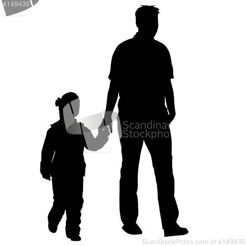 Image of Black silhouettes Family on white background. illustration