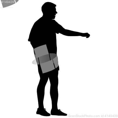 Image of Black silhouettes man on white background. illustration