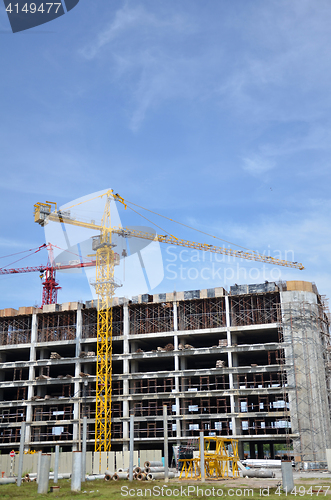 Image of Crane and building construction site