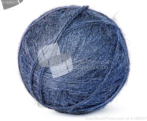 Image of Ball of blue wool yarn