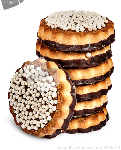 Image of Stack chocolate cookies and one in front