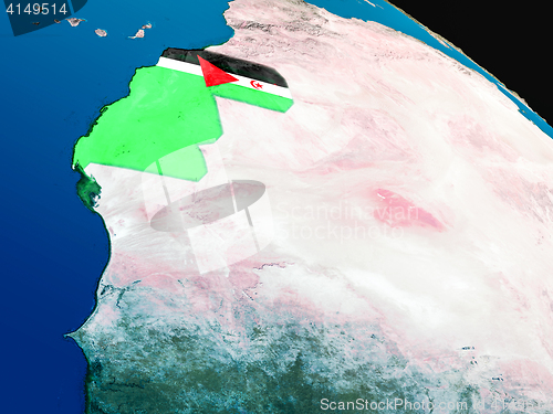 Image of Flag of Western Sahara from space