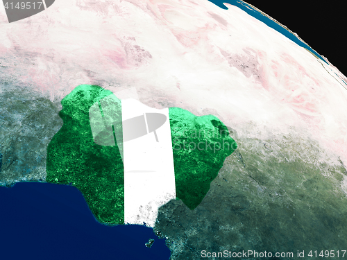 Image of Flag of Nigeria from space