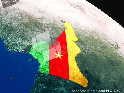Image of Flag of Cameroon from space