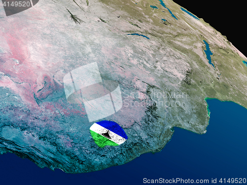 Image of Flag of Lesotho from space