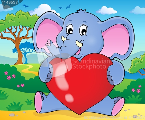 Image of Elephant holding heart theme image 2