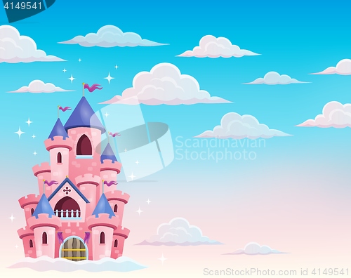 Image of Pink castle in clouds theme 1