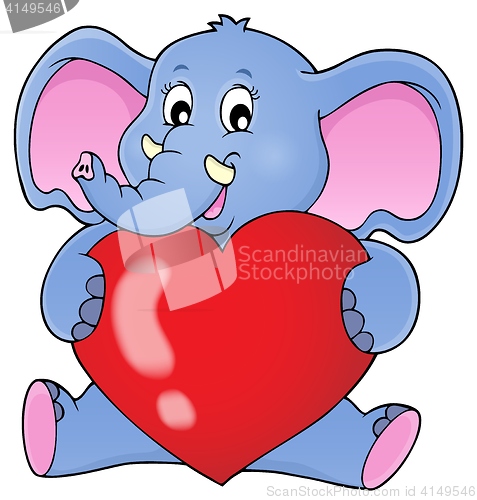 Image of Elephant holding heart theme image 1