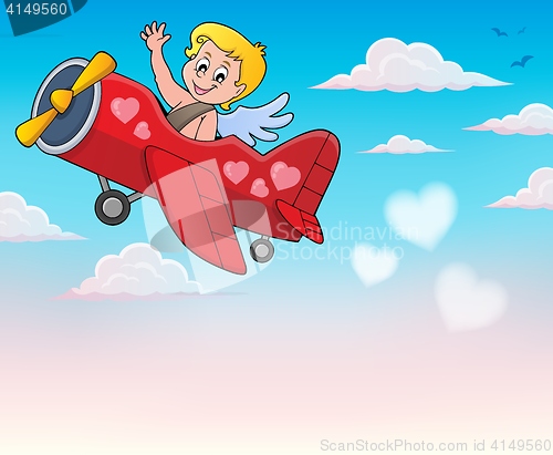 Image of Airplane with Cupid theme image 4