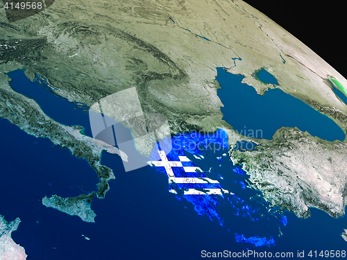 Image of Flag of Greece from space