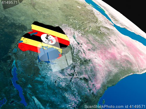 Image of Flag of Uganda from space