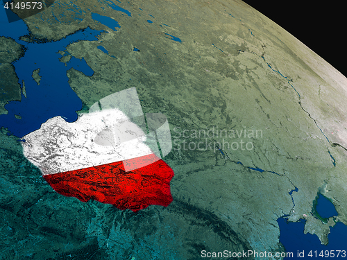 Image of Flag of Poland from space