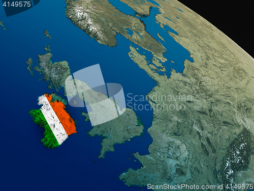 Image of Flag of Ireland from space