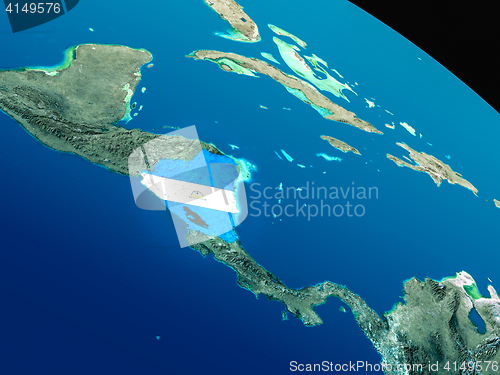 Image of Flag of Nicaragua from space