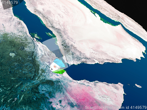 Image of Flag of Djibouti from space