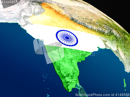 Image of Flag of India from space
