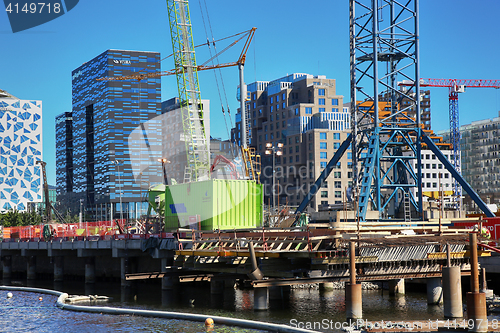 Image of OSLO, NORWAY – AUGUST 17, 2016: A construction site of Bjorvik